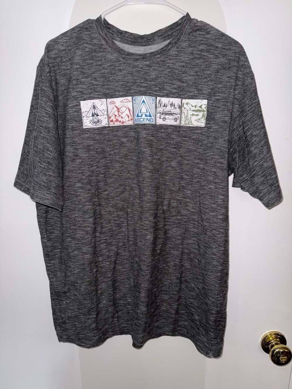 Ascend Bass Pro Shops Graphic Camping T-Shirt Gray